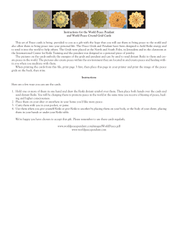 Instructions for the World Peace Pendant and