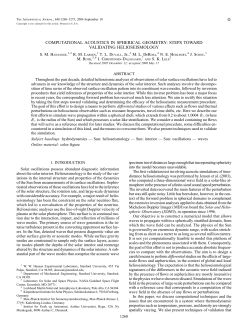 COMPUTATIONAL ACOUSTICS IN SPHERICAL GEOMETRY