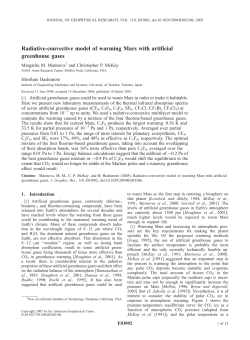 Radiativeconvective model of warming Mars with artificial