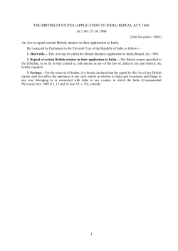 The British Statutes (Application to India) Repeal Act, 1960