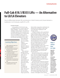 Full-Cab A18.1/B355 Lifts &mdash; An Alternative to LU/LA Elevators