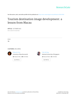 Tourism destination image development: a lesson from Macau
