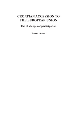 Croatian Accession to the European Union: The Challenges of