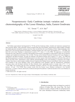 Neoproterozoic&ndash;Early Cambrian isotopic variation and