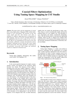 Coaxial Filters Optimization Using Tuning Space Mapping in CST