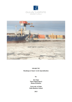 SMARCTIC Roadmap to Smart Arctic Specialization by: Jari Juga