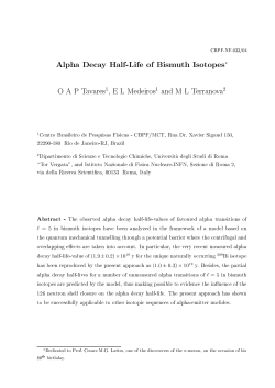 Alpha Decay Half-Life of Bismuth Isotopes OAP