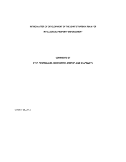 in the matter of development of the joint strategic plan for