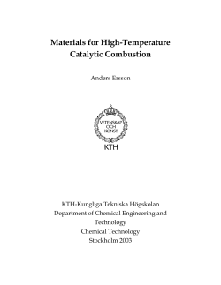 Materials for High-Temperature Catalytic Combustion