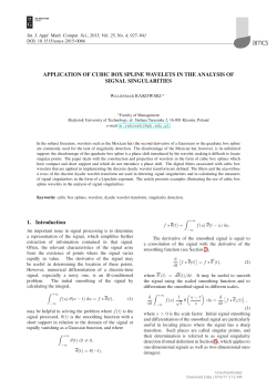 APPLICATION OF CUBIC BOX SPLINE WAVELETS IN THE