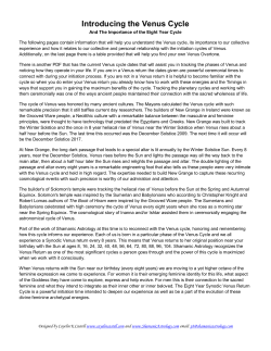 Introducing the Venus Cycle