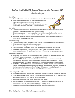 Can You Help Me Find My Cousins? Understanding Autosomal DNA