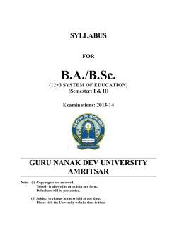 BA BSC Semester I and II - Guru Nanak Dev University