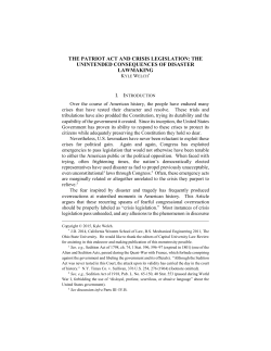 the patriot act and crisis legislation