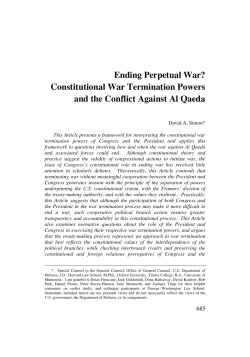 Ending Perpetual War? Constitutional War Termination Powers and