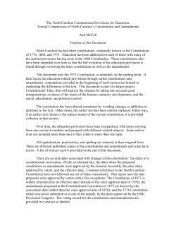 The North Carolina Constitutional Provisions for Education: Textual