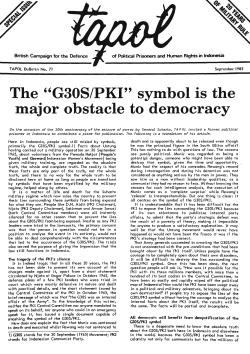 The "G30S/PKI" symbol is the major obstacle to democracy