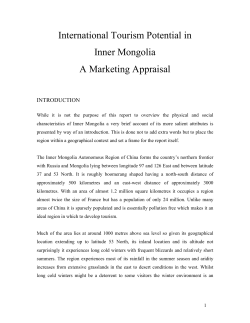 International Tourism Potential in Inner Mongolia A