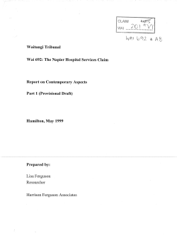 Napier Hospital Services Claim Report on