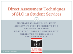 Direct Assessment Techniques of SLO in Student Services