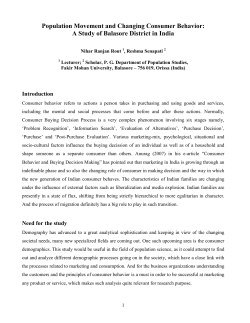 Population Movement and Changing Consumer Behavior: A Study