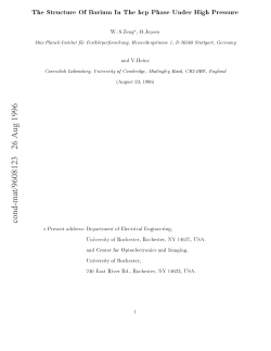 The Structure of Barium in the hcp Phase Under High Pressure