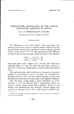 COMPETITIVE ADAPTATION OF THE CATION EXCHANGE