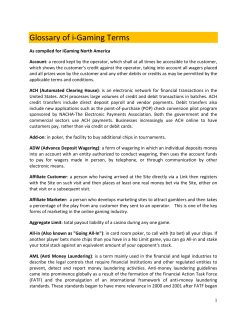 Glossary of i-‐Gaming Terms