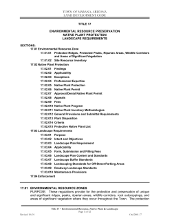 Environmental Resource Preservation, Native Plant Protection and