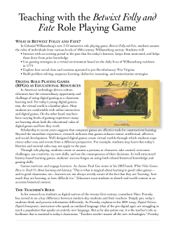 Teaching with the Betwixt Folly and Fate Role Playing