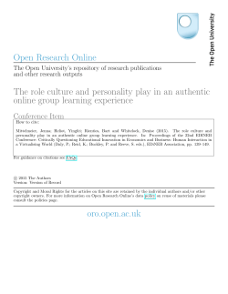 The role culture and personality play in an authentic online group