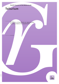 Tellurium - Gezondheidsraad