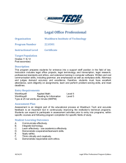 Program Syllabus  - Washburn Institute of Technology