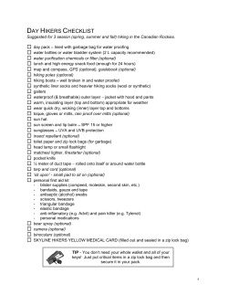 day hikers checklist