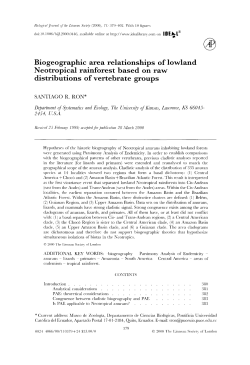 Biogeographic area relationships of lowland