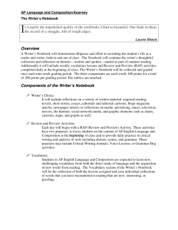 Overview Components of the Writer`s Notebook
