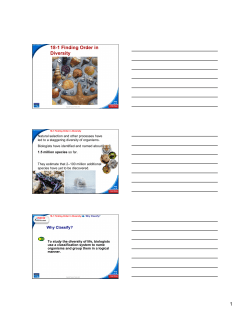 18-1 Finding Order in Diversity