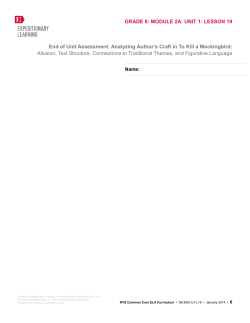 GRADE 8: MODULE 2A: UNIT 1: LESSON 19 End of Unit