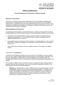 Salisbury Dignity at Work Policy - Diocese of Salisbury