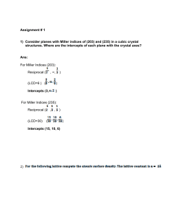 Assignment # 1 1) Consider planes with Miller indices of (203) and