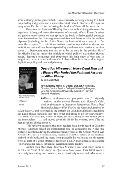 Operation Mincemeat - Strategic Studies Institute