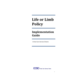 Life or Limb Policy - Critical Care Services Ontario