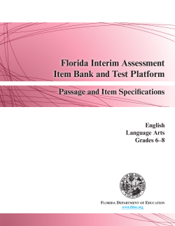 Florida Interim Assessment Item Bank and Test Platform Passage