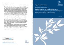 Marketisation in Nordic eldercare