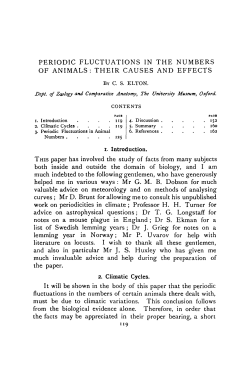 periodic fluctuations in the numbers of animals: their causes and