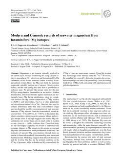 Modern and Cenozoic records of seawater