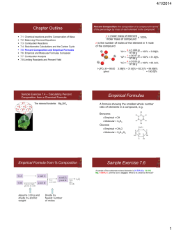 Chapter Outline Empirical Formulas Sample Exercise 7.6