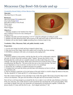 Micaceous Clay Bowl&ndash;5th Grade and up