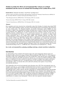 Models to predict the effects of environmental flow releases on