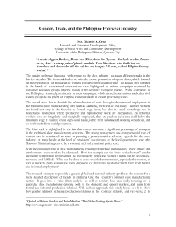 Gender, Trade, and the Philippine Footwear